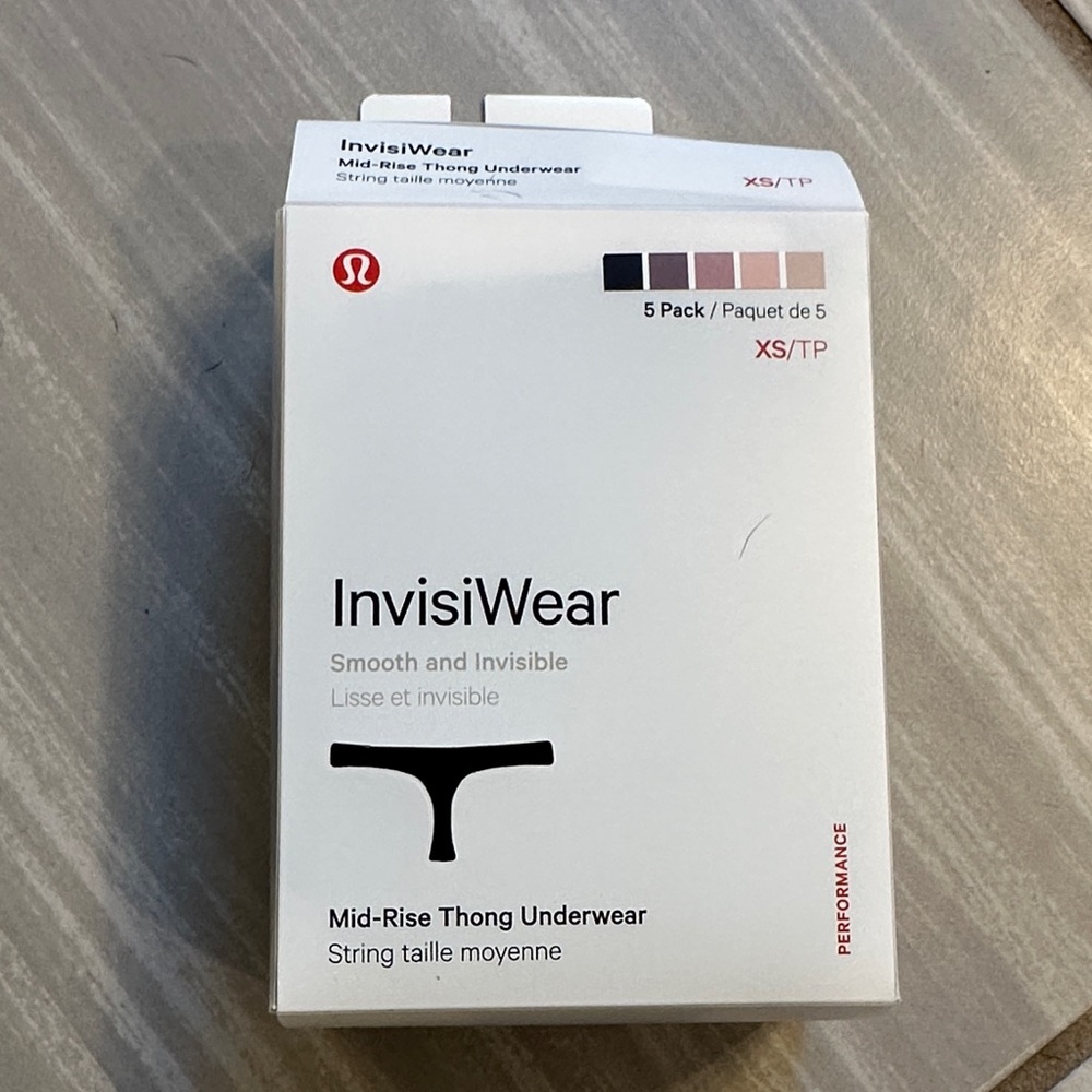 lululemon athletica InvisiWear Black Thong Set